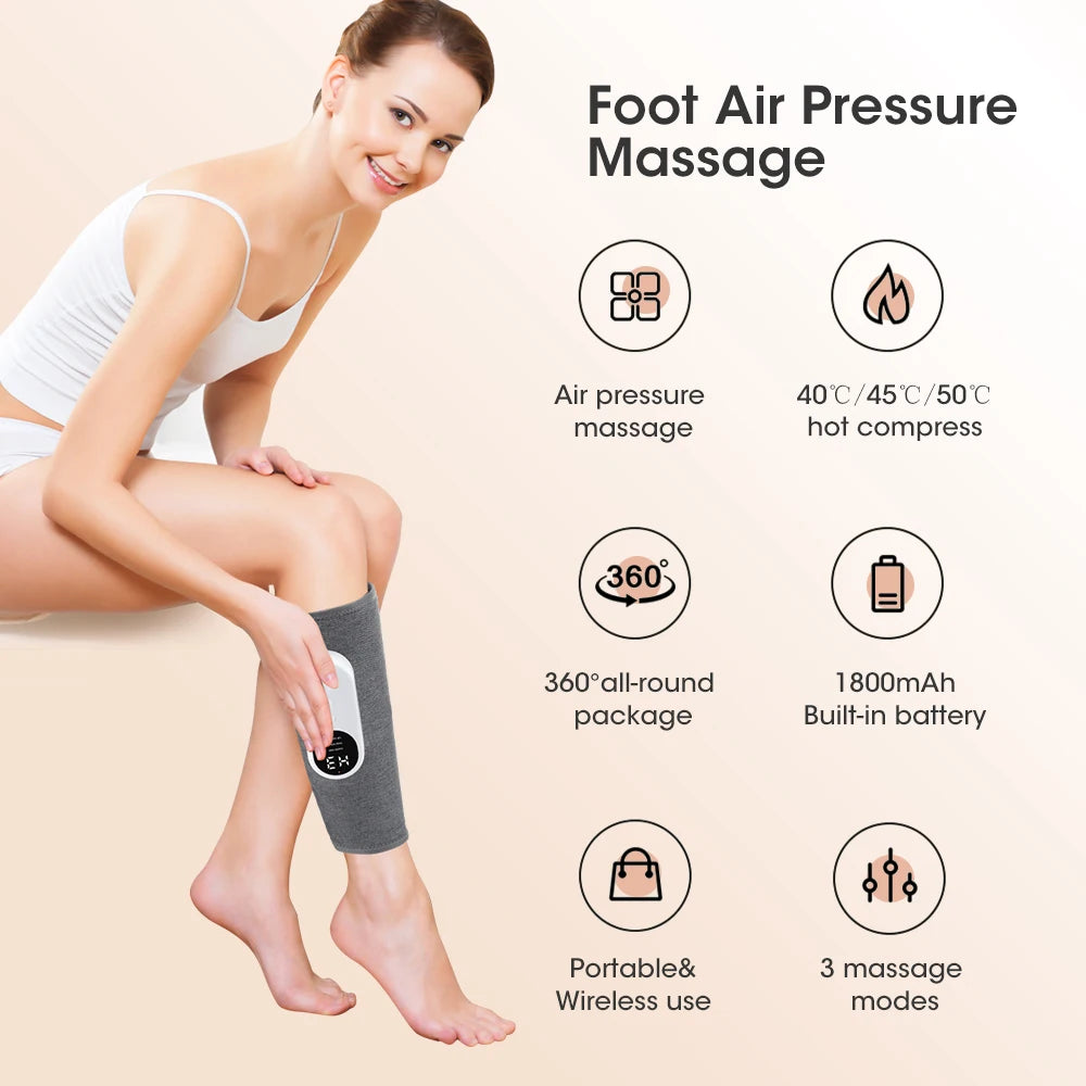 360° Air Pressure Calf Massager Machine 3 Mode Foot Leg Muscle Relaxation Promote Blood Circulation 360° All-Round Package